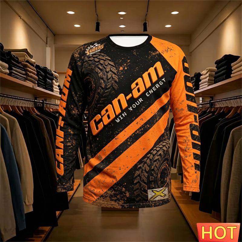 Motorcycle Racing Long Sleeve Round Neck T-shirt for Men and Women Fashion Can Am Team Long Sleeve T-shirt Sports Men's Clothing