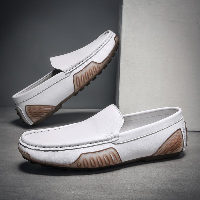 Cowhide Beanie Shoes Men'S British Trendy Men'S Casual Leather Shoes One Pedal Soft Leather Octopus Leather Driving Shoes