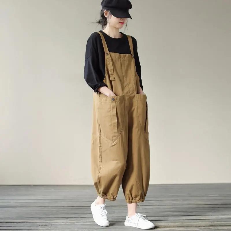 Casual Pants Suspenders Design Sense Women's Niche Spring and Autumn Plus Size Women's Slimming Overalls Overalls Harem Pants