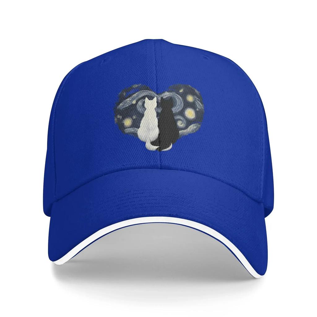 Van Gogh Cat Baseball Cap y2k Cute Hip Hop Hats Summer Unisex Unisex Outdoor Sports Snapback Cap