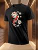 Koi Fish & for Lotus Print - Short Sleeve Round Neck Summer Tee with Koinobori Dragon Design T-shirt