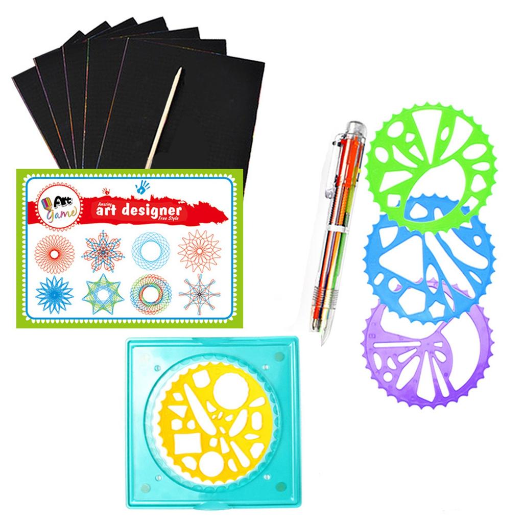 Geometry Spirograph Drawing Stencils Set Painting Template Art Crafts Creative Kids Educational Toy Variety Of Flowers Ruler