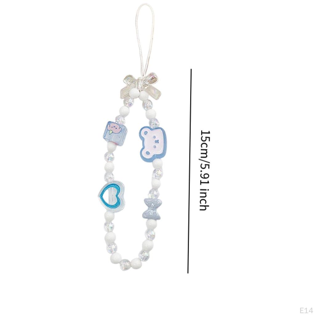 Beaded Phone Lanyard Cute Bracelet Keychain Bag Pendant Decoration Wrist Strap