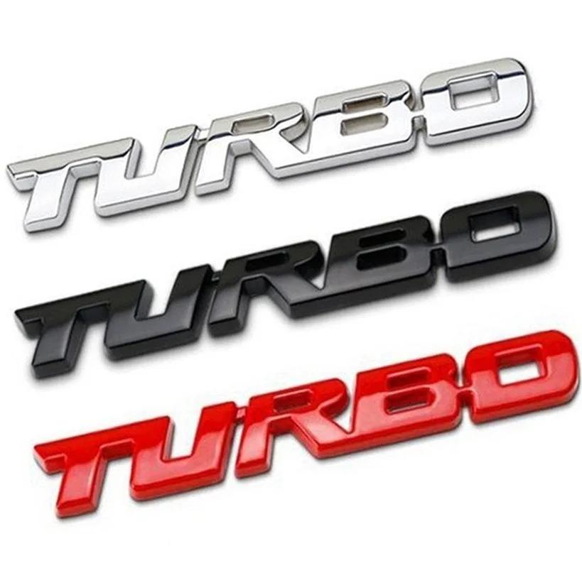 TURBO 3D kovová nálepka Emblém karoserie Obtisky Galvanické pokovování slitina zinku Dekorace odznaku zadních dveří automobilu Autopříslušenství