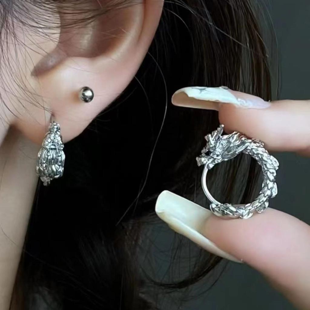 Ohrringe mit Friedensschnalle im antiken Stil, einfache und vielseitige leichte Luxus-Ohrringe im Palaststil, Hanfu-Cheongsam-Zubehör