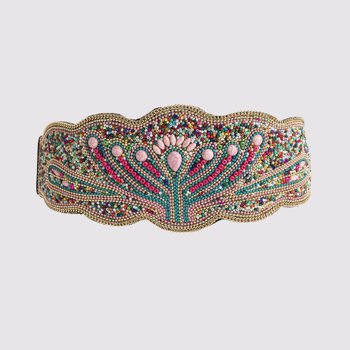 Writing A Notebook Women's New Ethnic Style Boho Flowers Beautiful Elastic Snap Waist Seal