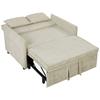 Convertible 2 Seater Sofa 3 In 1 Chenille Sofa Bed 125 Cm With Adjustable Backrest Wide Seat 2 Pillows Cream