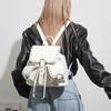 Studded Leather Backpack Women's Fashionable Vintage Style Bag with Adjustable Straps and Multiple Pockets