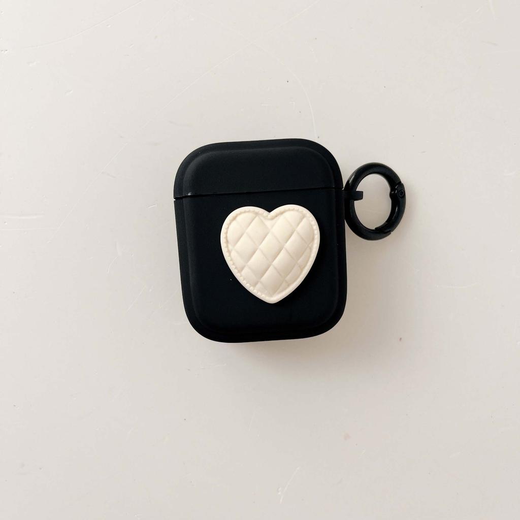 Matte Ins 3d Love Relif Heart Cute Couple Earphone Case For Apple Airpod Pro 1 2 3 Wireless Bluetooth Headset Charging Box Capa