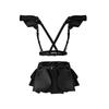 Women'S Fashion Pu Leather Dress Lotus Leaf Skirt Stage Dress Up Dress Suit Holiday Party Wear
