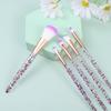 5-Piece Crystal Handle Makeup Brush Set with Soft Bristles
