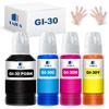 Compatible Canon Ink Set for Canon and GM2030 GI-30 Bottles, 4-Color (GI-30PGBK, GI-30C, GI-30M, GI-30Y) G7030, G6030, G5030, GM4030, Printers.
