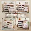 Kids Toy Storage Unit with 11 Bins, Cabinet, Top Shelves, 3 Stickers, for Nursery, Playroom, Pink