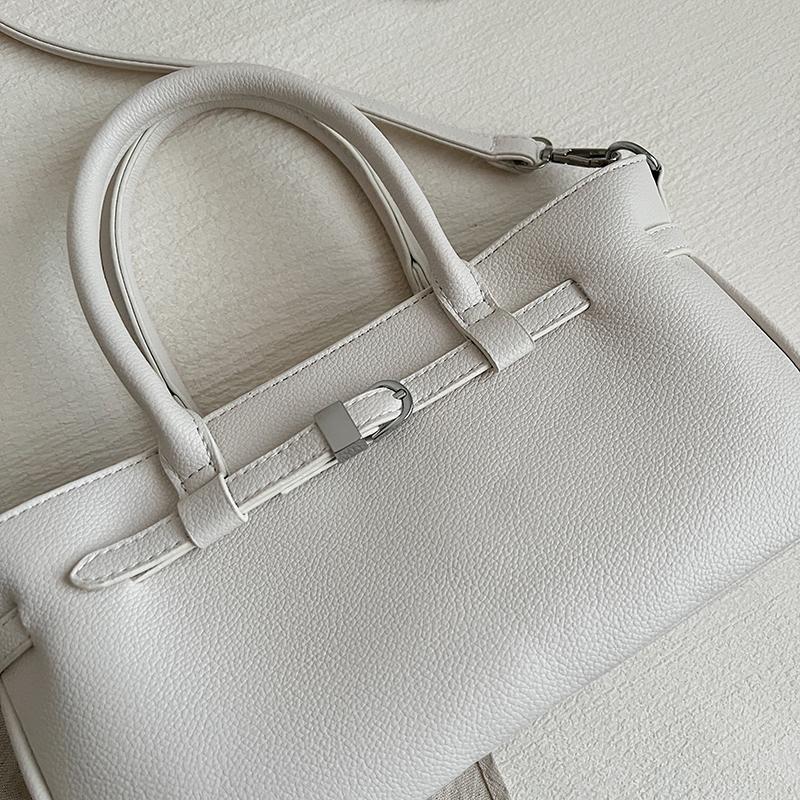 Minimalist Structured Tote Bag with Top Handle and Detachable Strap Elegant Women's Handbag for Office and Daily Use