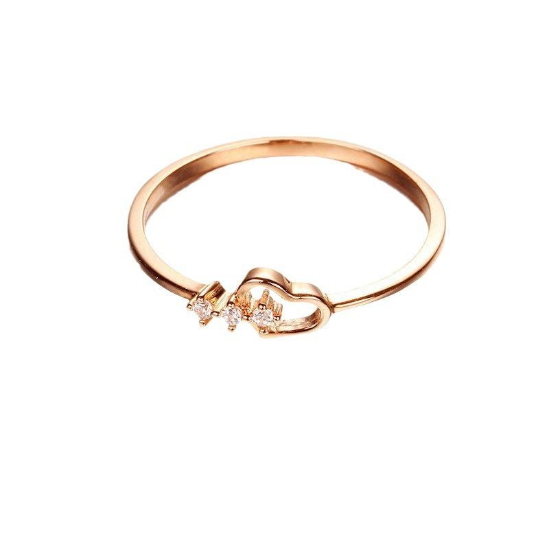 Color Gold Purple Gold Shining Love Ring Plated Rose Gold Simple Fashion Ring Live