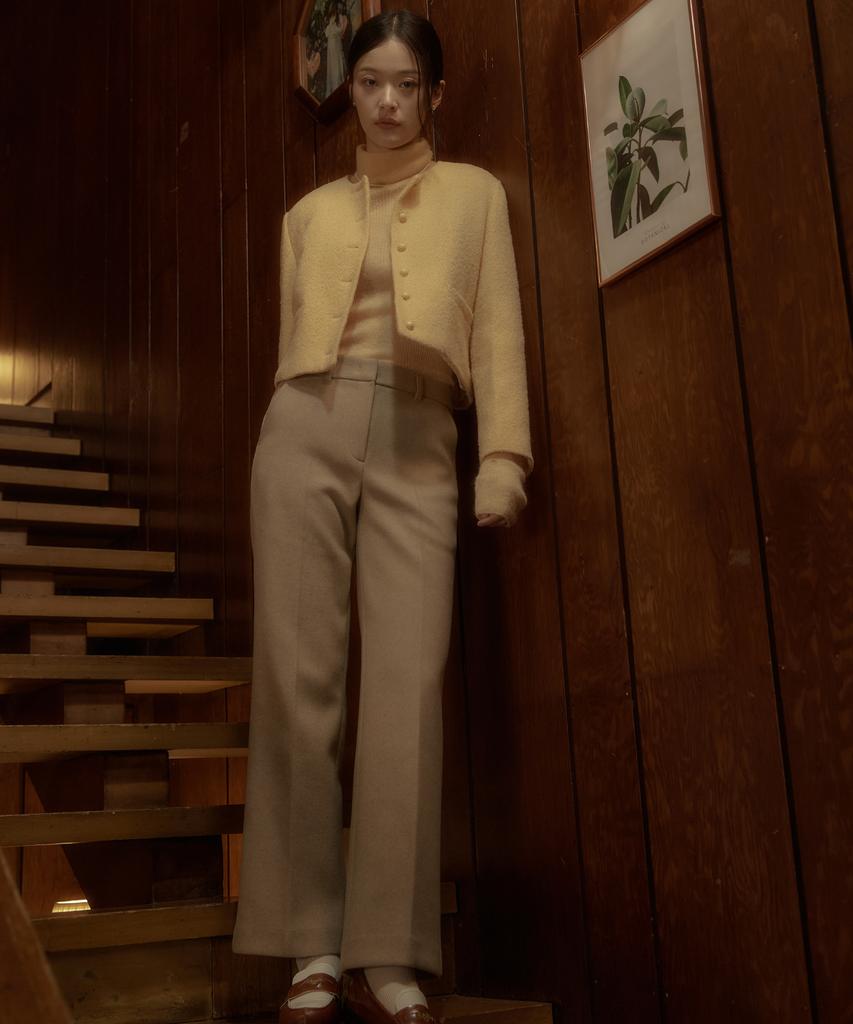 ENNITTUDE Knitting Brushed Slacks [3 Colors]