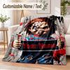 Child's Play Chucky Tiffany Custom Name Flannel Throw Blanket Soft Warm for Sofa Bed Indoor Home Use