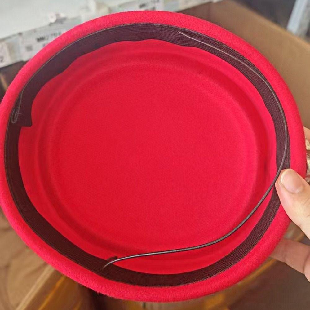 Pălărie Pillbox Culoare Solidă Stras Pâslă Beretă Pălărie Picătură Pălărie Topper Hurch Derby