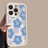 Blue pattern TPU phone case suitable for iPhone 17 16 15 14 13 12 11 Pro/Max/Plus anti drop and shockproof back cover