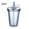 Handheld Drinkware for Campus Transparent Straw Cup, with Sequins Decor And Leak Proof Cute Milk Tea Cup Girls Lid, Reusable Plastic Sippy Students