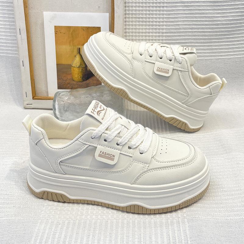 

Thick sole 22 new spring and autumn heightened casual board shoes sneakers ins trend 35 белый