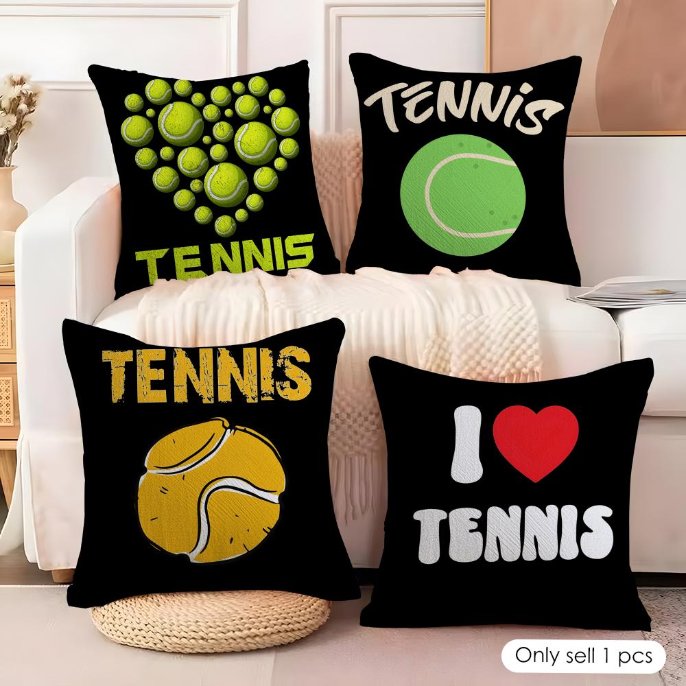 Tennis Cushion Cover Natural Linen Organic Fabric DoubleSided Printing Couch Pillow Covers Home Decor