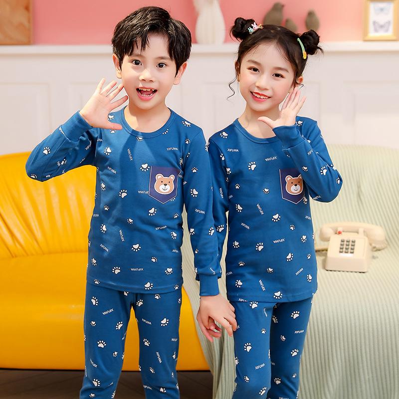Teens Pajamas Long Sleeve 100% Cotton Pyjamas Big Kids Clothes Sets Children Boys Sleepwear Pajamas for Girls 6 8 10 12 14 Years