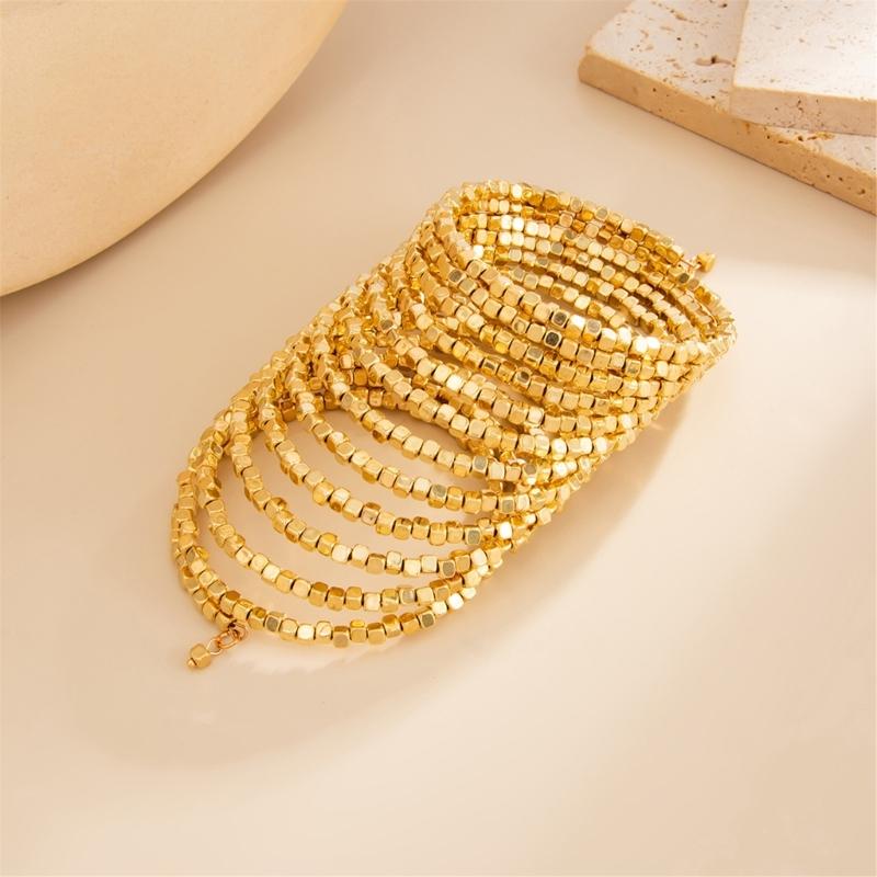 Contemporary Square CCB Bracelet Geometric Artisanal Design Sturdy Wear Resistant Jewelry For Modern Fashion Lovers