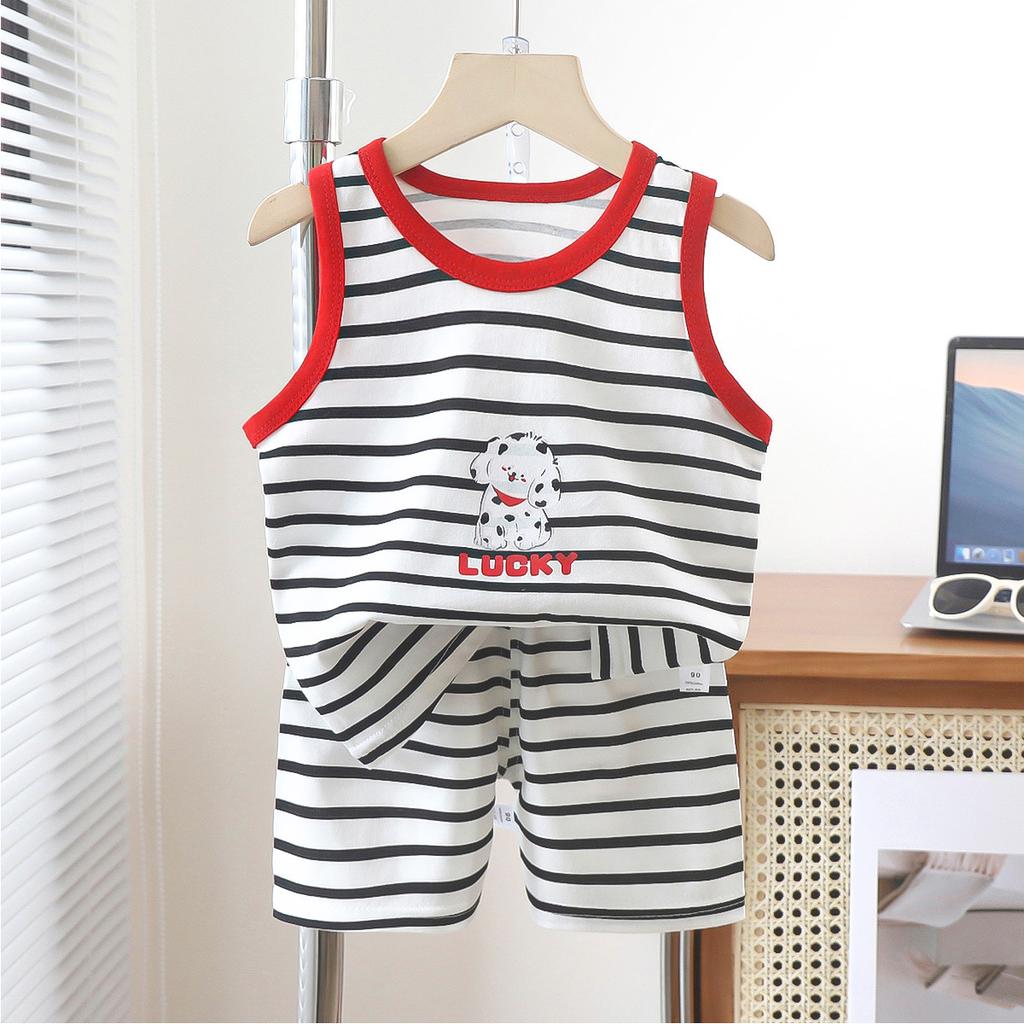 Children's Vest Set Boys' Shorts Summer Cotton New Baby Clothes Girls' Summer Clothes Summer Clothes Children's Clothes
