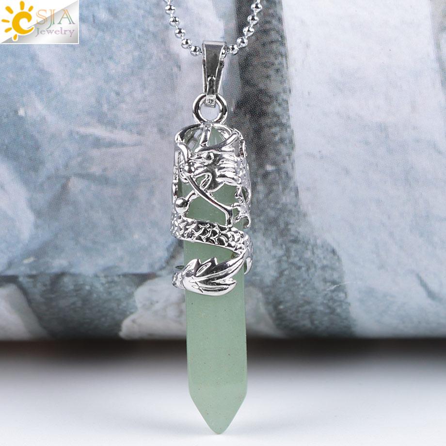 Dragon Crystals Necklace Stone Quartz Necklaces Natural Crystal Pendant Hexagonal Pendant Amethysts Jewelry for Women Men E853