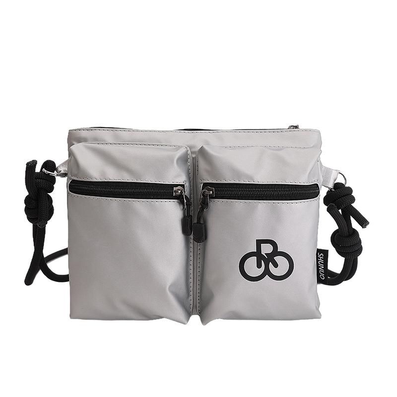 Маленькая сумка с двойным карманом Женская спортивная сумка-мессенджер Сумка через плечо серебряный