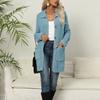 New Sweater European And American Women's Pocket Button  Neck Knitwear Cardigan Sweater Coat Women