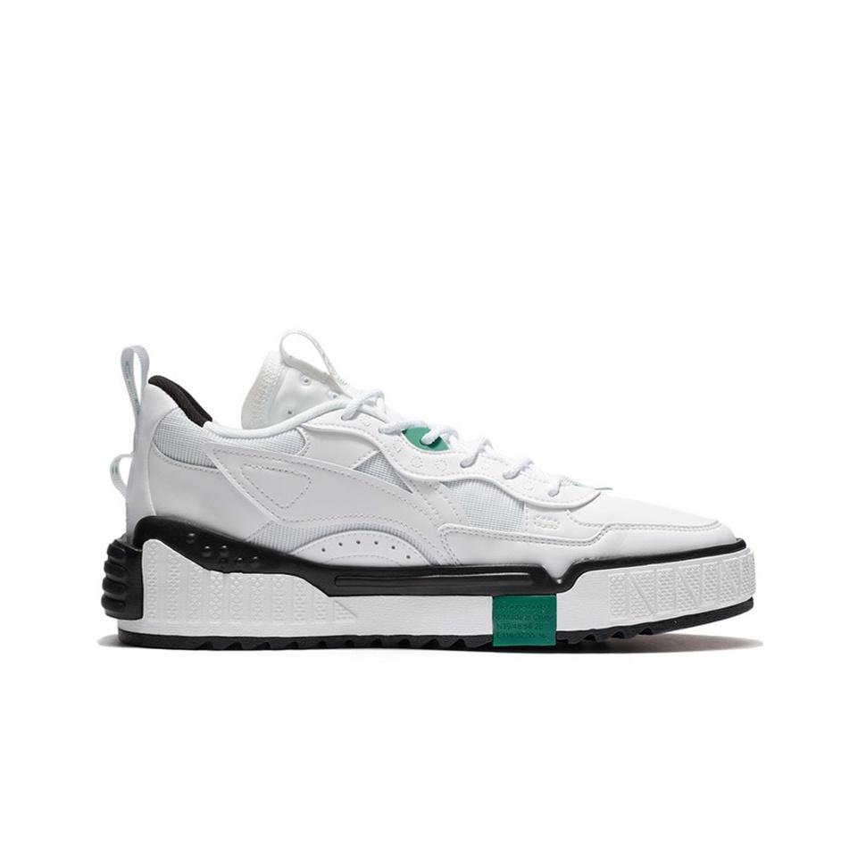 Li Ning New Journey Comfortable Versatile Casual Low-Top Skate Shoes Men Sneaker White Green AGCS169-4