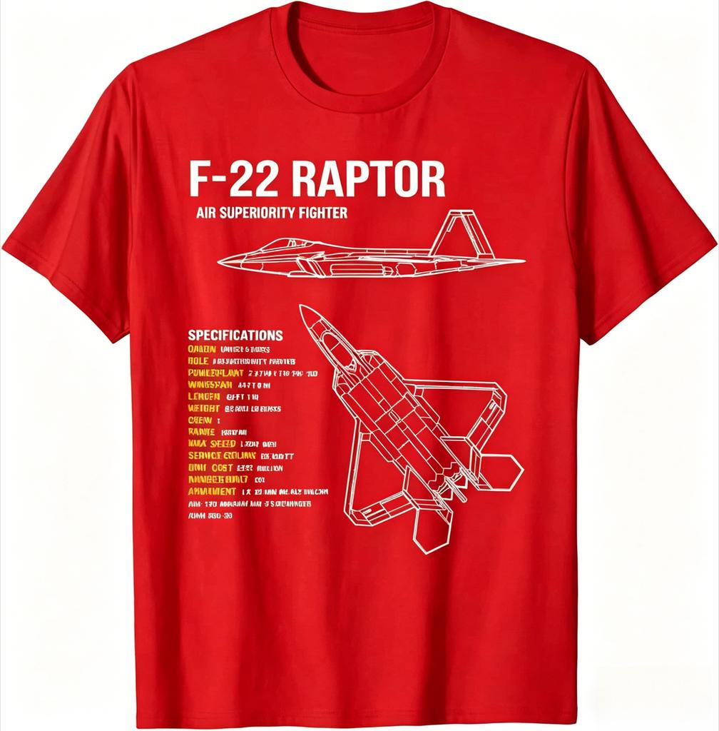 New Oversized Fashion F Raptor Air Superiority Fighter Unisex TShirt Short Sleeve Casual Cotton