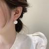 925 Silver Needle Exaggerated Pearl Earrings for Women - Trendy Two-Way Wear with Small Bean Studs