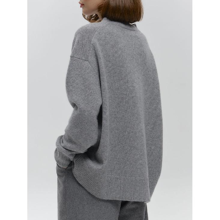 Women'S O-Neck Oversized Sweater Autumn Winter Thick Warm Loose Simple Solid Color Knitted Pullover Casual Jumper Top