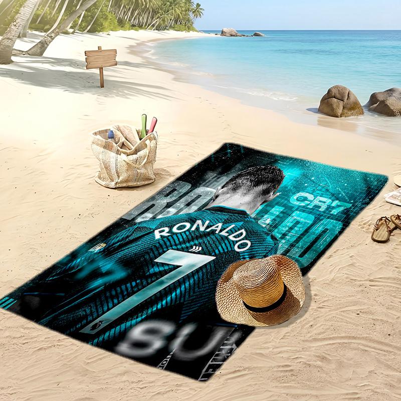 Cristiano Ronaldo Printed Beach Towel Quick Dry Soft TowelPortable Large Rectangular Beach Blanket for Travel Swimming Pool