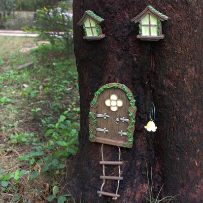 Pohádkové dveře a okna, Venkovní dekorační doplňky, DIY Mikro krajina Domácí miniaturní okno