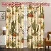 2D FLAT PRINTING 2pcs Curtains (Without Rod) Desert Cactus and Skulls Print Chic Curtains Versatile 100% Polyester Curtains