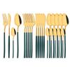 Rainbow 18/10 Stainless Steel Dinnerware Set Kitchen Flatware Tableware Sets Knife Fork Spoon Tea Spoon Cutlery Set Service for 6