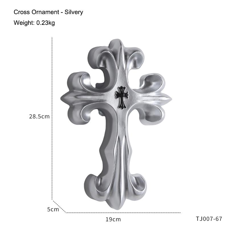 Miniso Vintage Cross Ornament Retro Carving Cross Decoration Home Living Room Bedroom Wall Decoration Gift