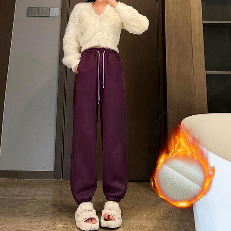 Women's Sports Pants with Fleece New Loose Trousers In Winter Plus Fleece To Make Small Casual Hoodies