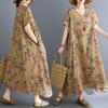 DIMANAF New 2026 Women Plus Size Summer Beach Sundress Loose Casual Maxi Lady Floral Print Dress Long Dress