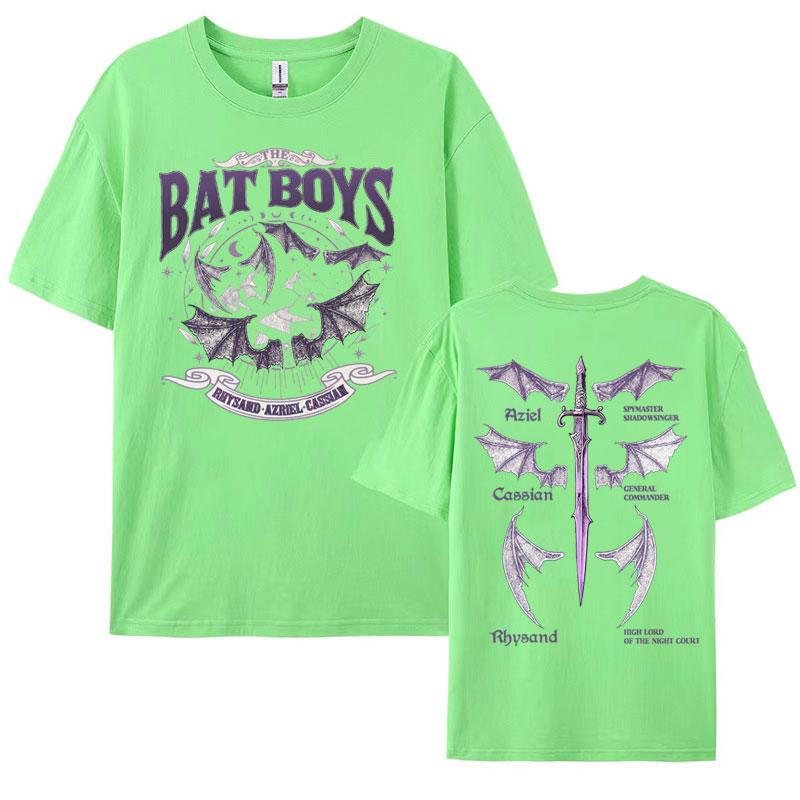 The Bat Boys Double Sided Graphic T Shirt Rhysand Cassian Azriel Apparel Tshirts Men Women Fashion Vintage Oversized Y2k T-shirt