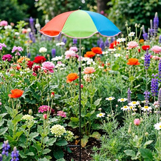 24 Inch Plant Umbrella Garden Plant Sunshade Adjustable Parasol Protects Plants from Harsh Sunlight for Outdoor Plants Potted Flowers Garden Beds