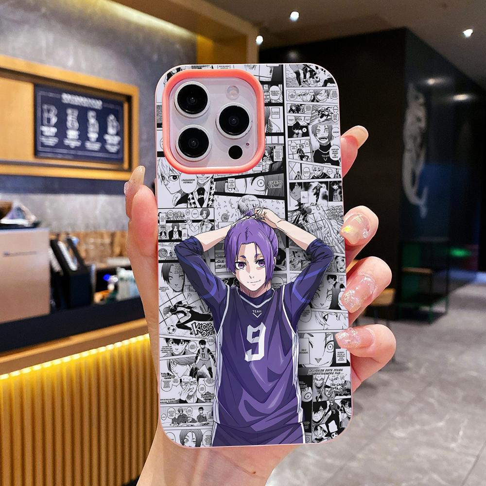 Blue Lock Reo Mikage Jelly Double layer Pink Mobile Phone Case for iPhone 17 16 15 14 13 12 11 Air Pro Max Plus Protective