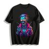 Cyberpunk Skull Cyborg Graphic Print Streetwear Top Pure Cotton T-shirt