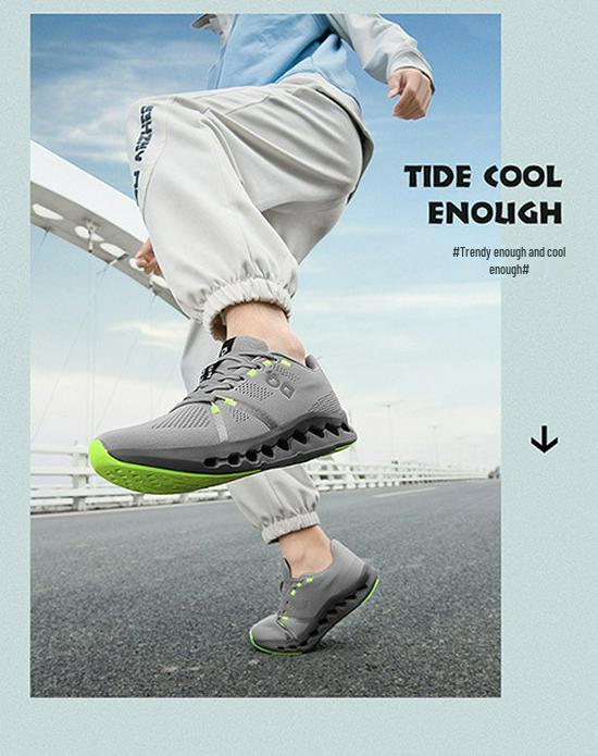 Lätta, andningsbara mesh-löparskor för män - Dämpade, bekväma, låga sneakers för utomhusbruk