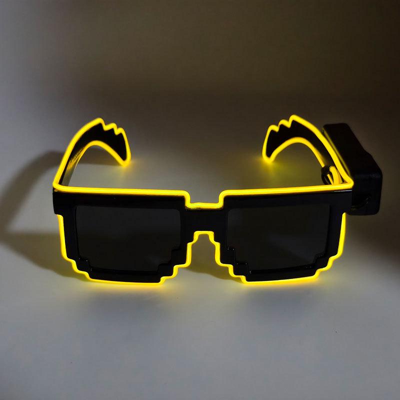 LED Blinkende Mosaik-Sonnenbrille - Kabellose Leuchtbrille für Partys & Clubs