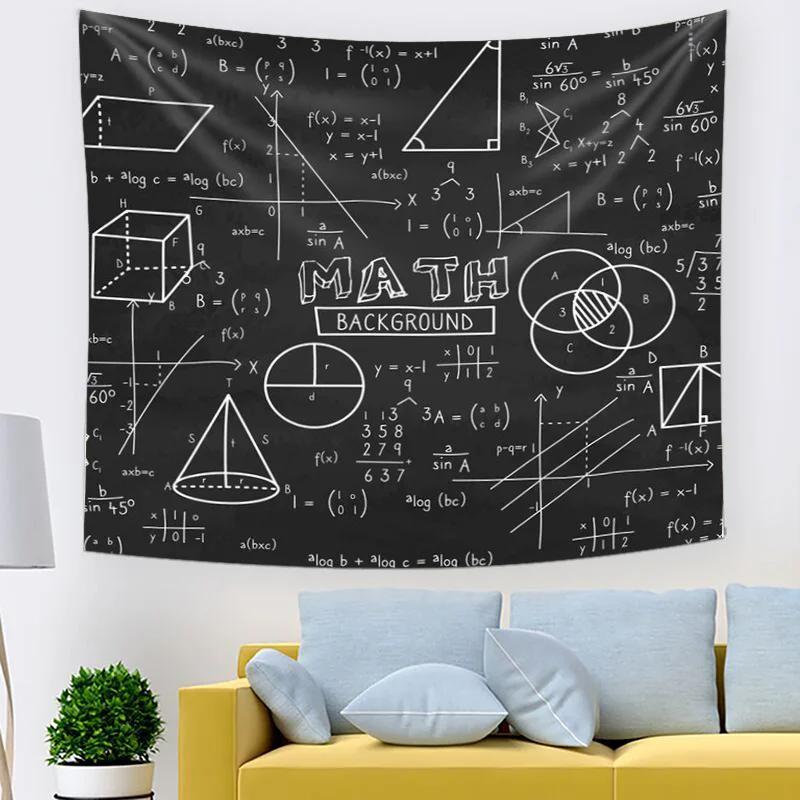 Mathematical formula problemsolving pattern tapestry home decoration fabric for the room bed head fabric tapestry